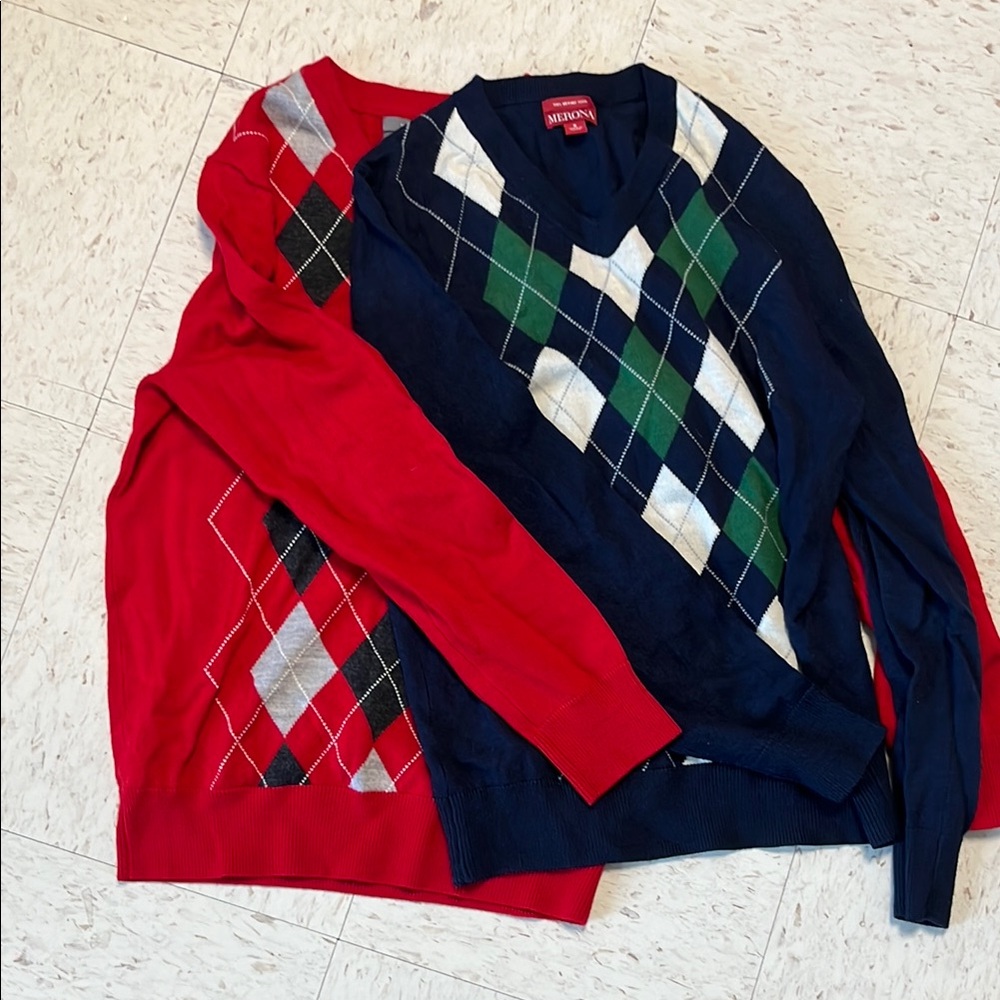 Bundle of Two Men’s Argyle Sweaters